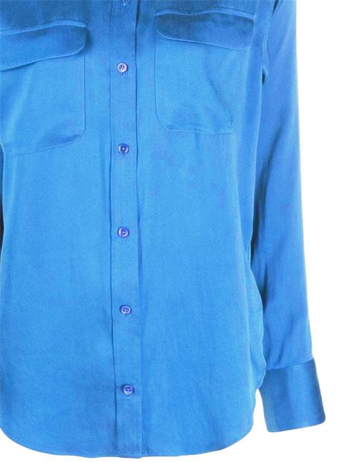 Royal blue silk satin woman shirt Equipment | L21E035DIRECTOIRE BLUE